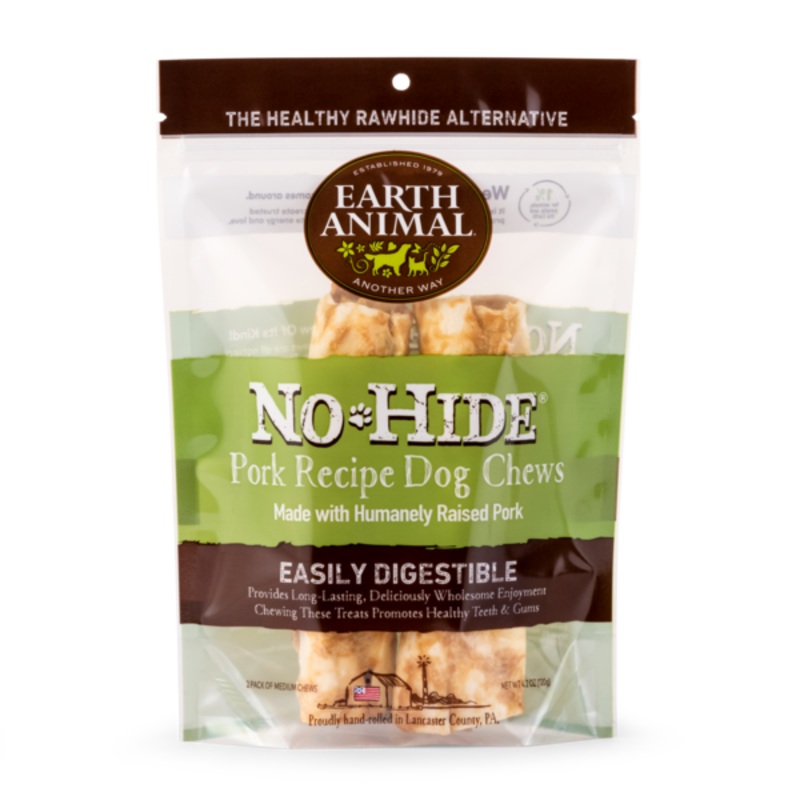 Earth Animal Pork No-Hide Wholesome Chews, Pack Of Two Chews