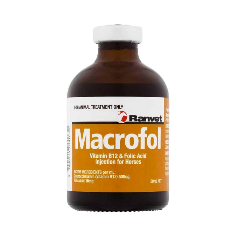 Ranvet Macrofol Vitamin B & Folic Acid Injection for Horses 50mL