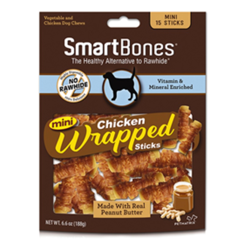 SmartBones Mini Chicken Wrapped Sticks with Peanut Butter 15 pack